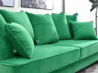 Sofa angielska MISS BIBI ZIELONA rozkładana z poduszkami - miękkie siedzisko