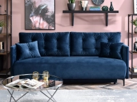 Sofa molly granatowy welur, podstawa czarny