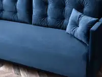 Welurowa kanapa MOLLY GRANATOWA rozkładana do salonu - komfortowe siedzisko