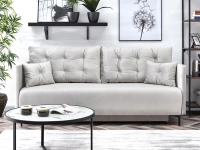 Sofa molly szary welur, podstawa czarny