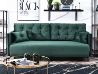 Sofa molly butelkowa zieleń welur, podstawa czarny