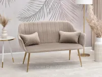 Produkt: Sofa osma beżowy tkanina, podstawa złoty