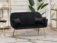 Produkt: Sofa osma czarny tkanina, podstawa złoty