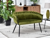 Sofa rosa jasnozielony welur, podstawa czarny