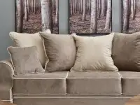 Elegancka sofa angielska TOSCA z poduchami i funkcją spania