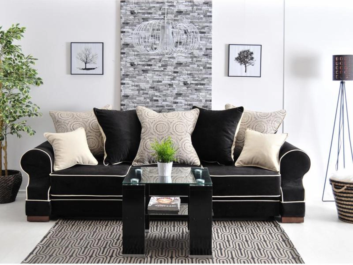 Sofa TOSCA - wersja czarna - tkanina PREMIUM 8