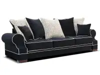 Sofa do spania z pojemnikiem na pościel TOSCA czarna