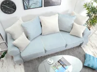 Produkt: Sofa tosca niebieski welur, podstawa biały