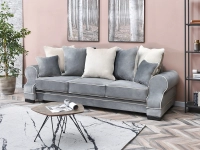 Sofa tosca szary welur, podstawa czarna