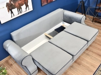 Sofa w stylu angielskim TOSCA szara - pojemnik na pościel