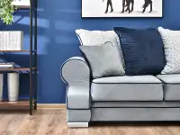 Sofa w stylu angielskim TOSCA szara - lamówka
