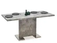 Stół rozkładany DANTE BETONOWY z nogą centralną ze stalą
