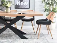 Industrialny stół RETRO DĘBOWY + czarna metalowa noga iks - drewniany blat