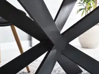 Industrialny stół RETRO DĘBOWY + czarna metalowa noga iks - metalowa podstawa