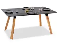 Czarny stół drewniany do jadalni SORBO PODSTAWA- DĄB 