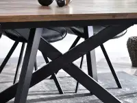 Stół rozkładany krzyżak TIMOR ORZECH VINTAGE - metalowa noga w formie krzyża