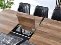 Stół rozkładany krzyżak TIMOR ORZECH VINTAGE - rozkładany blat