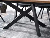 Stół rozkładany krzyżak TIMOR ORZECH VINTAGE - metalowa noga w formie krzyża