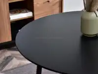 Okrągły stół VERDO CZARNY - metalowe nogi - imitacja słoi