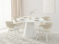 Elegancki stół 120 cm do jadalni okrągły OTTAWA BIAŁY - minimalistyczny design