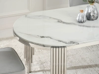 Stół do jadalni glamour ANTUGUA 180 BIAŁY MARMUR-CHROM - marmurowy blat