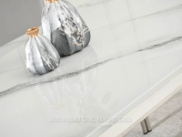 Stół do jadalni glamour ANTUGUA 180 BIAŁY MARMUR-CHROM - wzór marmuru
