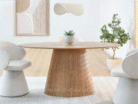 Stół fornirowany DĘBOWY PAVO 160x90 6 osobowy na 1 nodze - w aranżacji