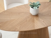 Stół fornirowany DĘBOWY PAVO 160x90 6 osobowy na 1 nodze - wzór blatu