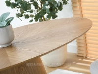 Stół fornirowany DĘBOWY PAVO 160x90 6 osobowy na 1 nodze - krawędź blatu