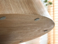 Stół fornirowany DĘBOWY PAVO 160x90 6 osobowy na 1 nodze - podkładki filcowe