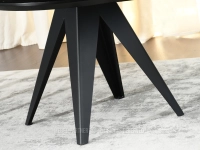 Stół okrągły 120 cm rozkładany MAVERO ORZECH - CZARNY - metalowa noga