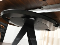 Stół okrągły 120 cm rozkładany MAVERO ORZECH - CZARNY - montaż