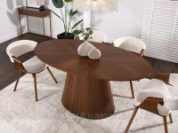 Duży stół drewniany do jadalni PAVO ORZECH - NOGA ORZECH - ciekawy wzór na blacie 
