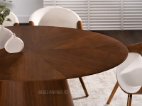 Duży stół drewniany do jadalni PAVO ORZECH - NOGA ORZECH - gładkie wykończenie blatu 