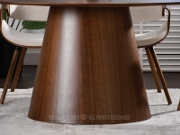 Duży stół drewniany do jadalni PAVO ORZECH - NOGA ORZECH - solidna podstawa 