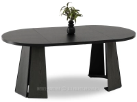 Stół rozkładany designerski SOLVO 100 PLUS CZARNY - z dwoma wkładkami