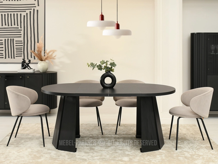 Designerski stół, który robi wrażenie – czarny, okrągły i rozkładany