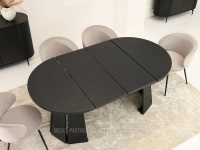 Stół rozkładany designerski SOLVO 100 PLUS CZARNY - stół z dwoma wkładkami