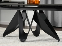 Stół rozkładany do jadalni z ceramiki CZARNY MARMUR PREZIOS - metalowa noga