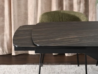 Stół z ceramicznym blatem DANZEN CZARNY MARMUR - stół ze strukturą kamienia noir desir