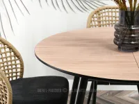 Stół dębowy rozkładany NIVALA DĄB - CZARNY - wygodny stół do salonu