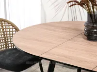 Stół dębowy rozkładany NIVALA DĄB - CZARNY - stół z możliwością rozkładania