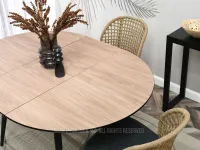 Stół dębowy rozkładany NIVALA DĄB - CZARNY - stół z dębowym blatem