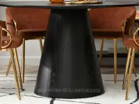 Czarny stół do jadalni okrągły OTTAWA CZARNE DREWNO - noga w kształcie stożka