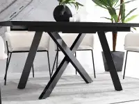 Rozkładany stół jadalniany TIMOR CZARNE DREWNO - czarna podstawa krzyżowa