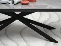 Nowoczesna ława FIORELO GRAFIT MARMUR - CZARNY - czarna podstawa o ciekawym kształcie