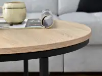 Stylowy stolik kawowy NERO XL SONOMA - CZARNY STELAŻ - charakterystyczne detale