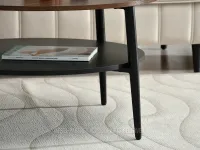 Stolik do salonu RENNE XL ORZECH CZARNY - czarny stolik z orzechowym blatem