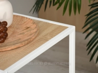 Stolik nocny z szufladą SAMOA SONOMA - BIAŁY stelaż - płyta laminowana o strukturze drewna