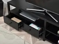 Czarna szafka pod telewizor ELLEN CZARNE DREWNO  - szafka z szufladami